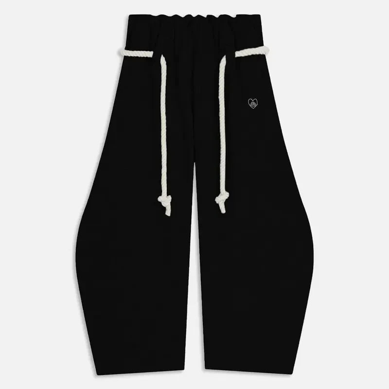 Rope Drawstring Baggy Wide-Leg Sweatpants