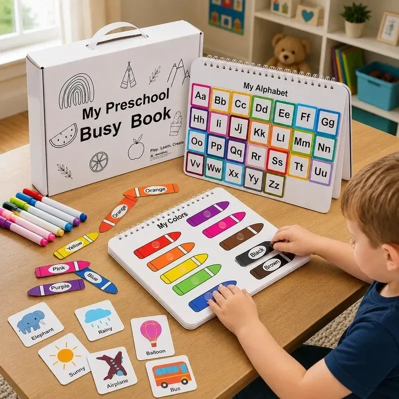 for Toddlers My Preschool Busy Book Learning Activities Education Workbook Preschool Busy Book Creative Gift