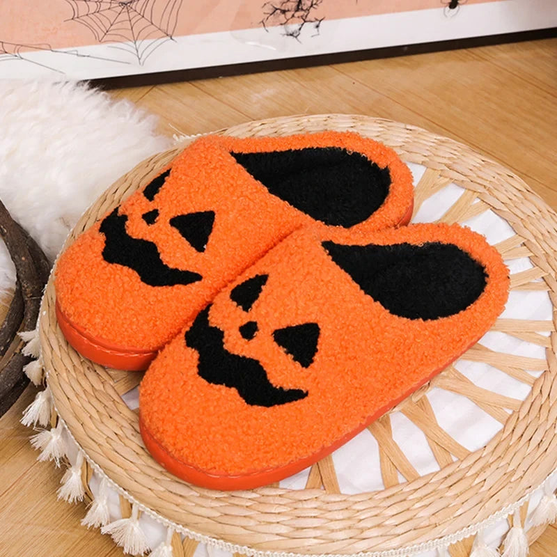 Cozy Halloween Pumpkin Slippers