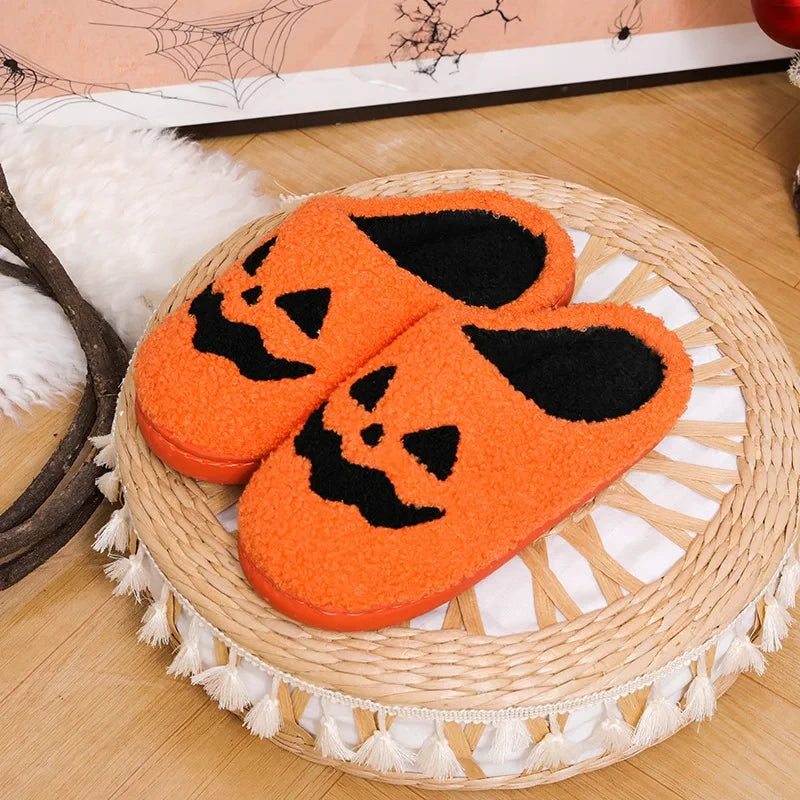 Cozy Halloween Pumpkin Slippers