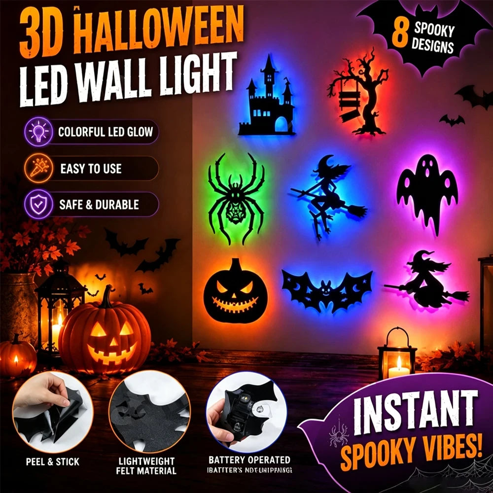 3D LED Halloween Wall Light Set