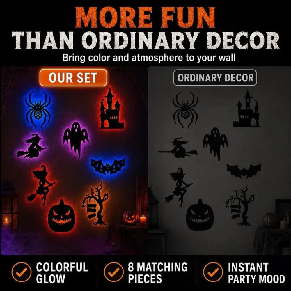 3D LED Halloween Wall Light Set