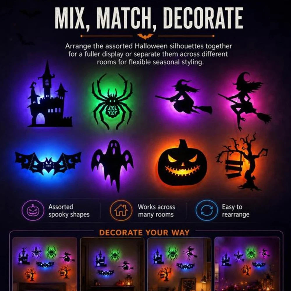 3D LED Halloween Wall Light Set