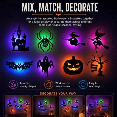 3D LED Halloween Wall Light Set