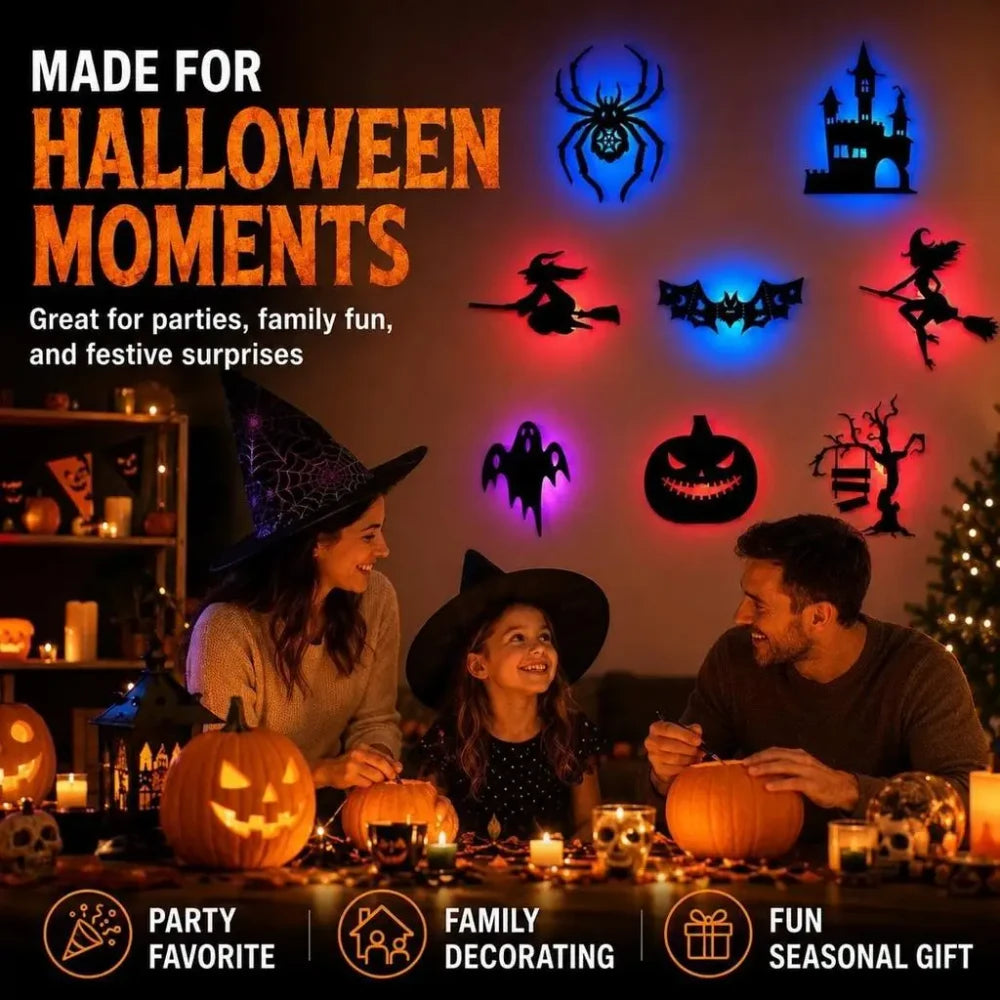 3D LED Halloween Wall Light Set