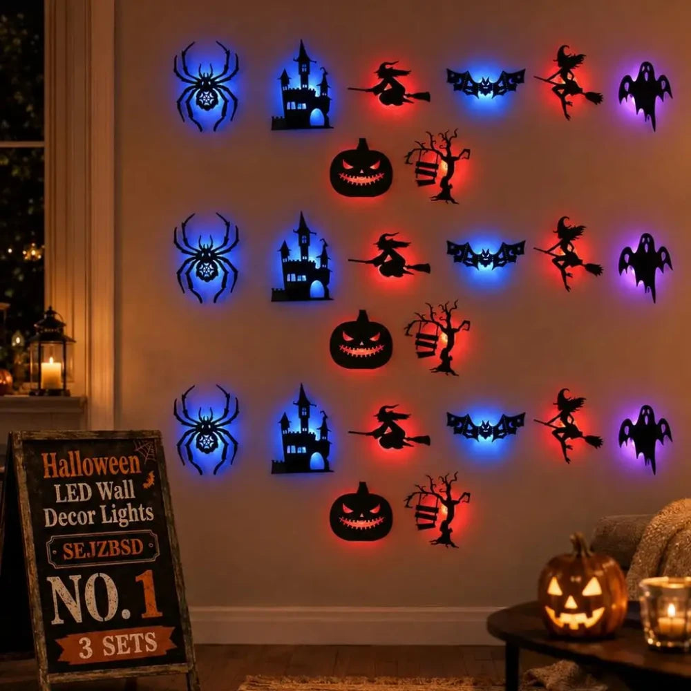 3D LED Halloween Wall Light Set